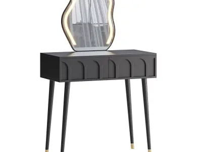 Ensemble coiffeuse avec tabouret et miroir Carmell 3D model