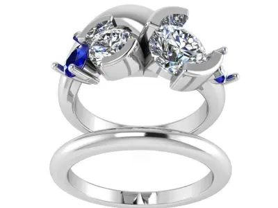 Half Bezel Ring With Band 2560 3D print model