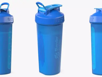 BlenderBottle Classic Bottle with Protein Cyan 3D model