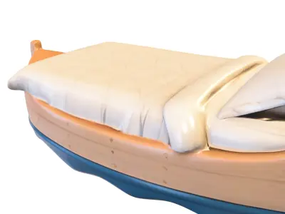 Boat Bed 3D Model Nautical Themed Furniture for Games 3D model
