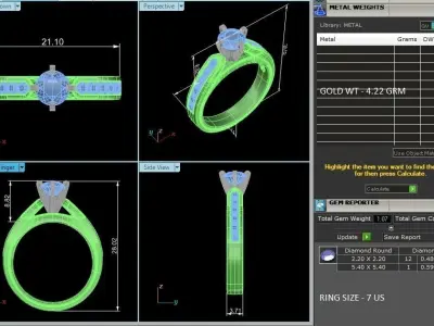 Solitaire ring 3D print model 28