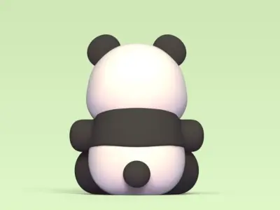 Cute Round Panda 3D print model