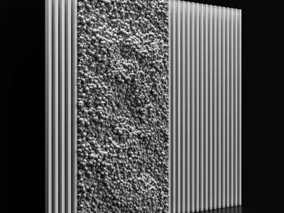 Vertical garden and planks 3D model