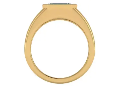 half bezel radiant signet ring  3D print model