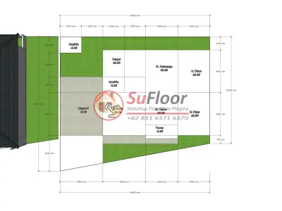 House 14x12m code 571 - Sketchup 3D model 3D model 3D model