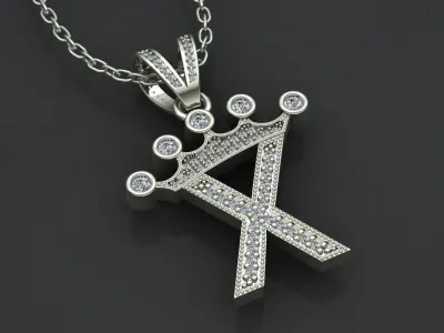 X letter pendant 3D print model