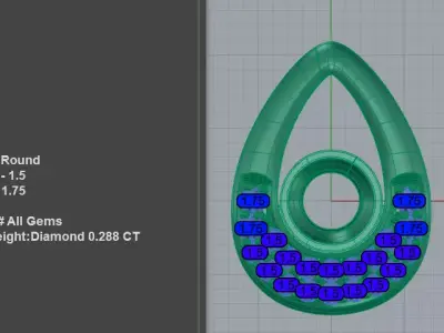 Dazzling Pearl Diamond Teardrop Stud Earrings 3D print model