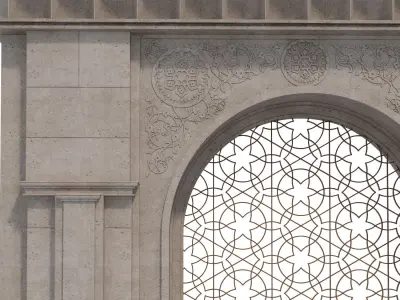 Arabic turkish islamic architectural element set 504 3D model