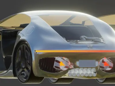 CONCEPT car R21 flying vehicle 3D model