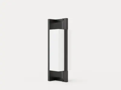 Blade wall lamp - matt opal and glass - IP44 Low-poly 3D model