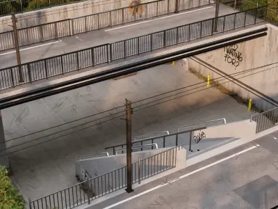 Urban Under Bridge Scene 3D Blend Textured FBX OBJ MTL Files 3D model