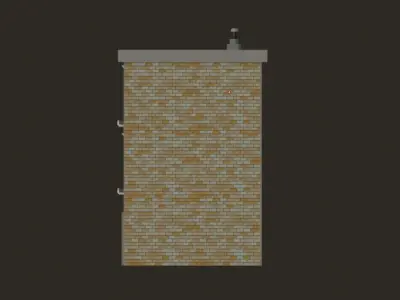 Stylized Low Poly Brick Apartment  Compact Urban Building Low-poly 3D model