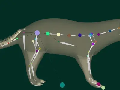 African Civet Cat Low-poly 3D model