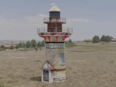 Lighthouse PBR textures Low-poly 3D model