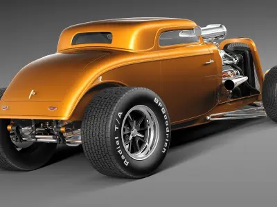 F34 Coupe 3-window HotRod 3D model