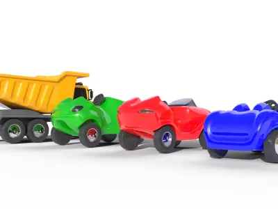 Cartoon cars 3D model