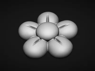 Retro Flower Bas Relief for CNC or 3D Print STL 3D print model