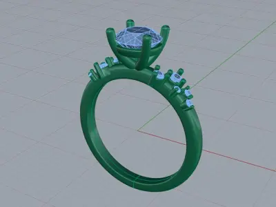 Diamond ring 01 3D print model