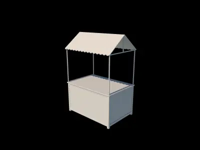Wooden Food Stand 3D model