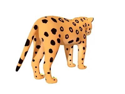 Jaguar - Stylized Low-poly 3D model