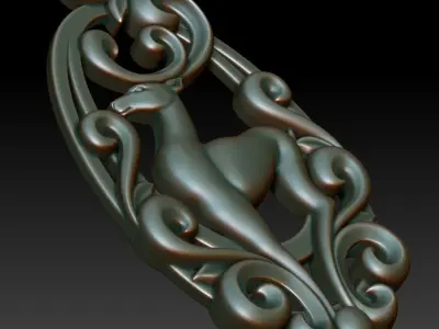 Deer pendant 3D print model