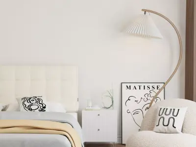 Comfortable bedroom interior scene  3D model