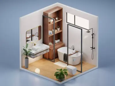 Bathroom interior 3D model buy