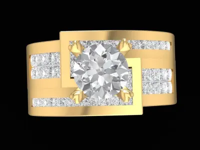 Modern Channel Set Diamond Ring for Women   2563 3D print model