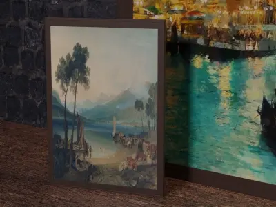 Frame Set 1 venice painting Free 3D model