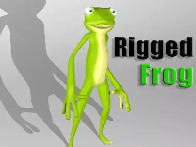 Cartoon frog character Low-poly 3D model