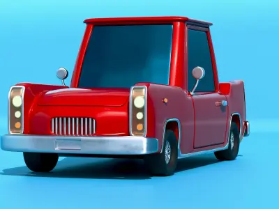 a stylized car 3D model