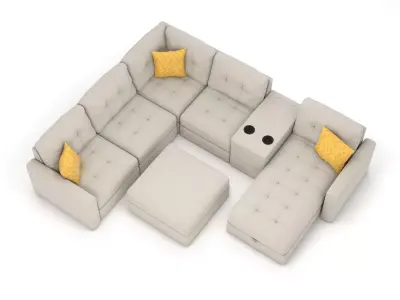 Recliner 6PC Modular 3D model