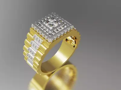 Luxury man Rolex design diamond ring model ror0008 3D print model