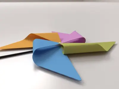 Pinwheel origami paper 3D model