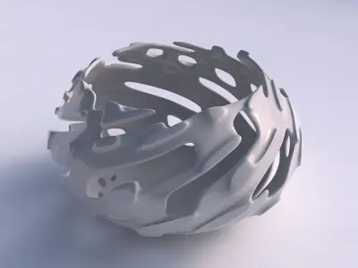 Bowl squeezed twisted with smooth cuts and bulges   3D print model