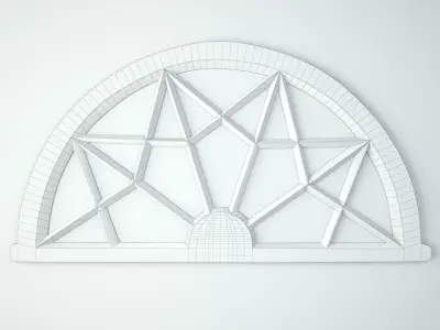 Vintage Arched Transom Mirror 3D model