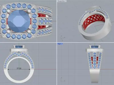 ring woman  3D print model 38