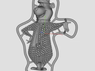 HIPHOP YOGI BEAR pendant 3d wax resine projet jewellery 3D 3D print model