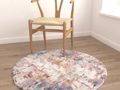 Round Rug Set 42 3D model