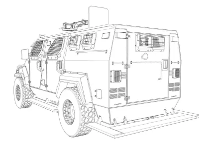 Armored F-550 SWAT Truck PIT-BULL VX Low-poly 3D model