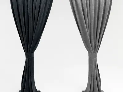 Curtains pair of 3D model