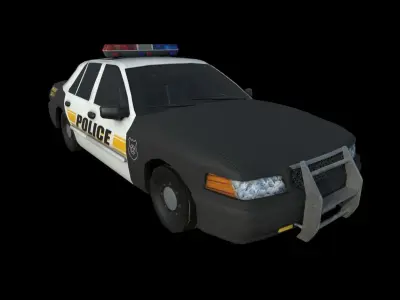 Police Cars Package Low-poly 3D model