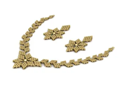 Luxury Women Fashion Necklace And Earrings 3d Printable Model 3D print model