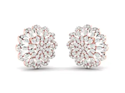 Women Earrings 3dm STL OBJ FBX Renders Details 3D print model 2