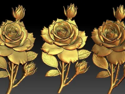 1 Rose CNC Relief Model 3D print model