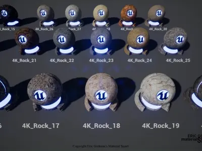Optimized Rock World Aligned Materials 3D model