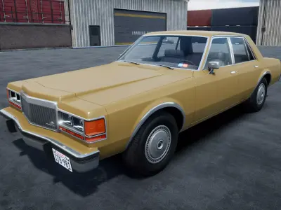 80s Standart Sedan unity asset Low-poly 3D model