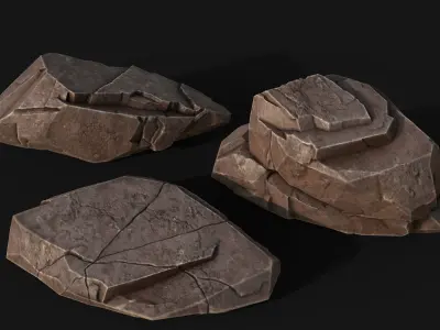 Stlized Rock Model Low-poly 3D model Free low-poly 3D model