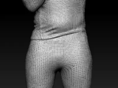 Muscular young man stretching arms 296 Low-poly 3D model