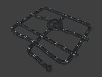 Modular Alien Base 3D model